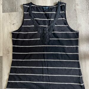 Tommy Hilfiger‎ Black Sleeveless Striped Tank Top